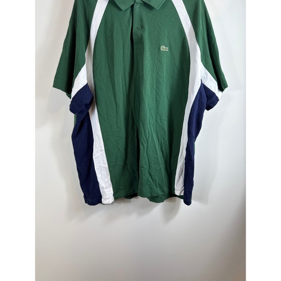 Lacoste Relaxed Fit Polo Shirt Color Block Accents Green White Men Size 4XL‎ - Picture 8 of 10